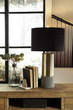 Jacek Gray/Brass Finish Table Lamp (Set of 2) - L243164 - Lara Furniture