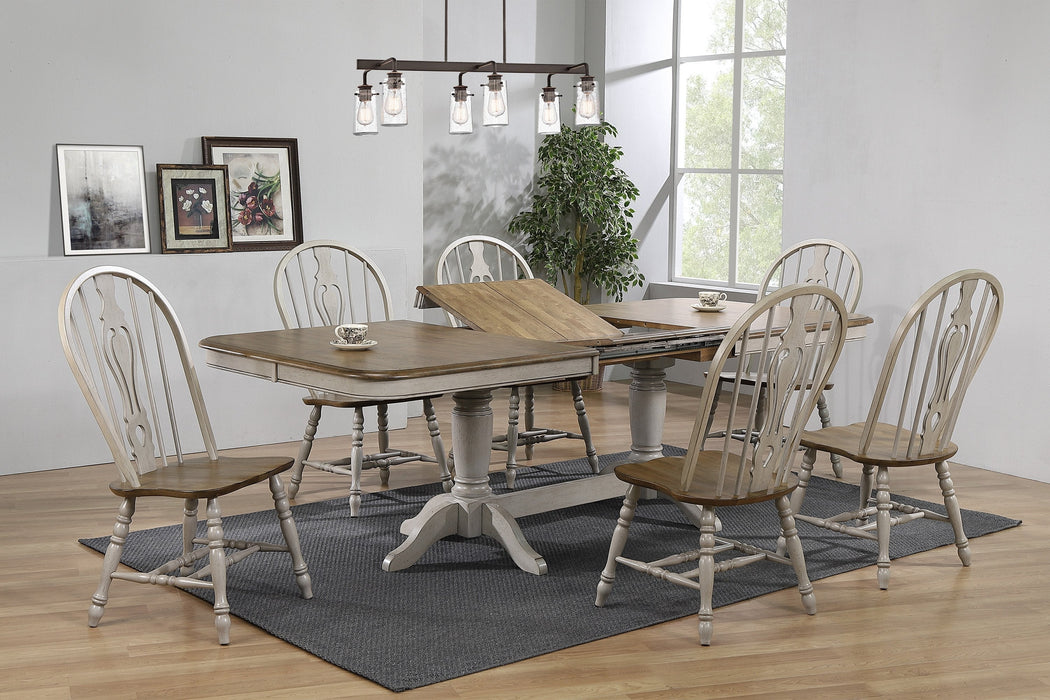 Jack Gray/Brown Keyhole Dining Room Set - Lara Furniture