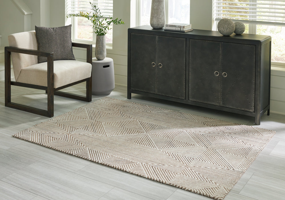 Jadott Beige/Brown Medium Rug - R406802