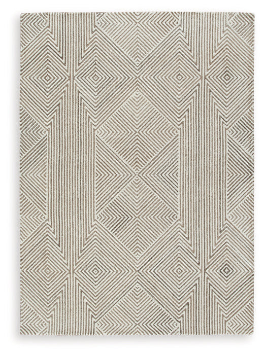 Jadott Beige/Brown Medium Rug - R406802