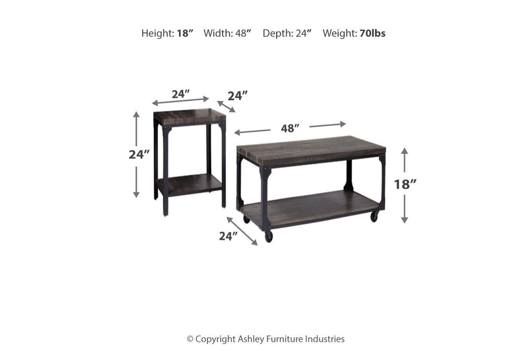 Jandoree Brown/Black Table (Set of 3) - T108-13 - Lara Furniture