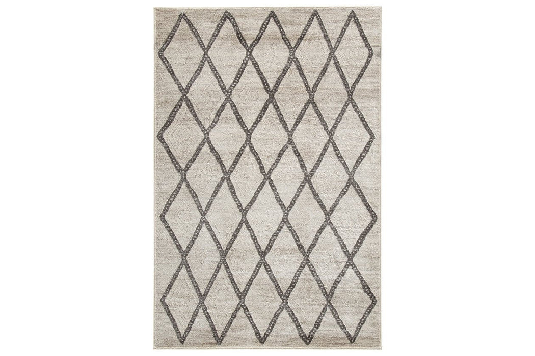 Jarmo Cream/Gray 5' x 7' Rug - R402622 - Lara Furniture