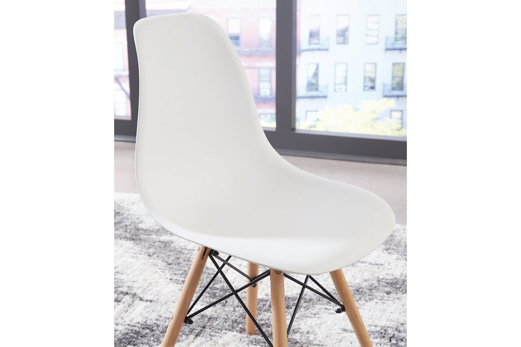 Jaspeni White/Natural Dining Chair - D200-02 - Lara Furniture