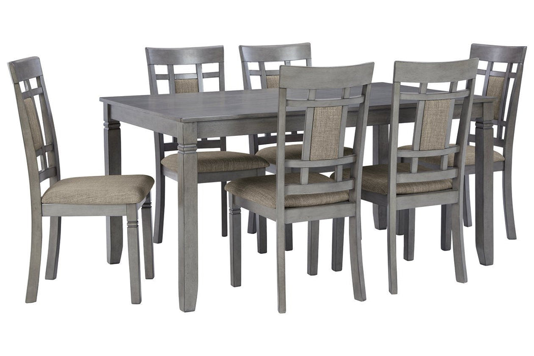 Jayemyer Charcoal Gray Dining Table and Chairs (Set of 7) - D368-425 - Lara Furniture