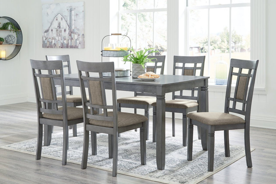 Jayemyer Charcoal Gray Dining Table and Chairs (Set of 7) - D368-425 - Lara Furniture