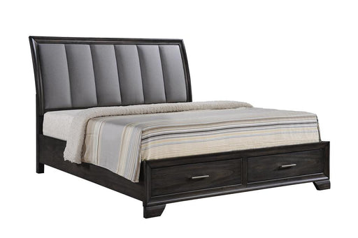 Jaymes Gray King Storage Platform Bed - Lara Furniture