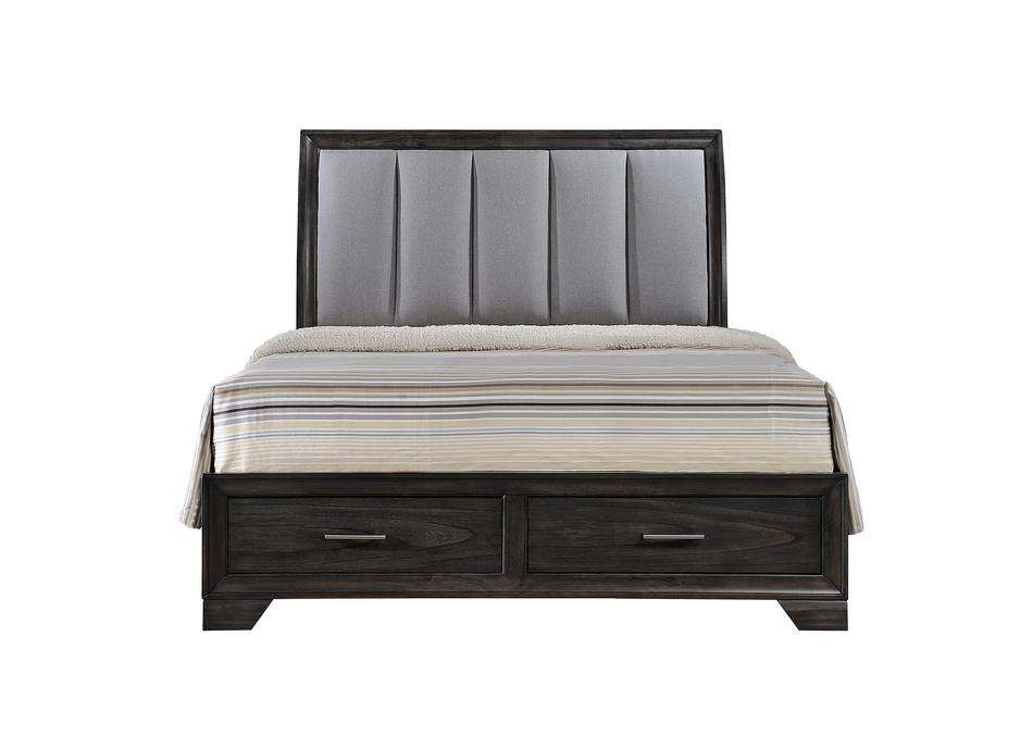 Jaymes Gray Queen Storage Platform Bed - Lara Furniture