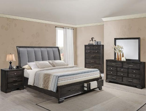 Jaymes Gray Queen Storage Platform Bed - Lara Furniture