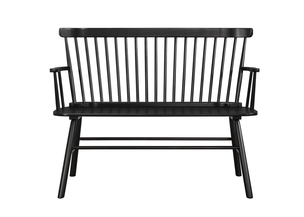 Jerimiah Spindleback Black Bench - 4185-BENCH-BK - Lara Furniture