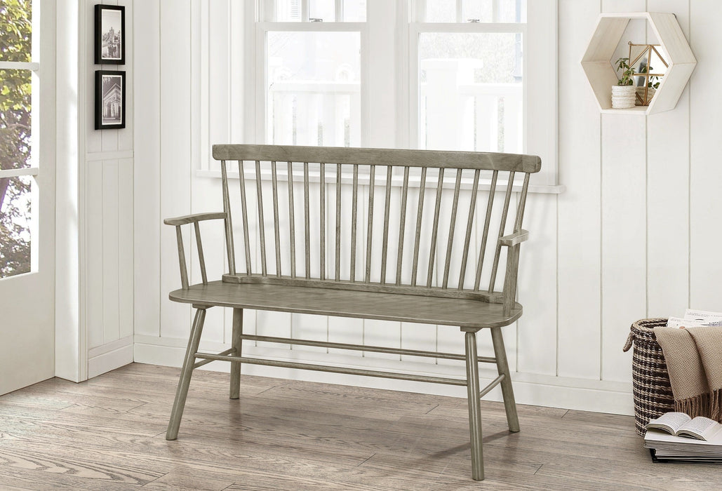 Jerimiah Spindleback Grey Bench - 4185-BENCH-GY - Lara Furniture