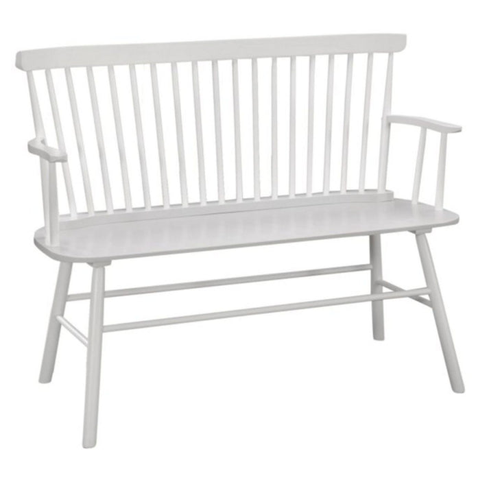 Jerimiah Spindleback White Bench - 4185-BENCH-WH - Lara Furniture