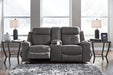 Jesolo Dark Gray Reclining Loveseat with Console - 8670594 - Lara Furniture