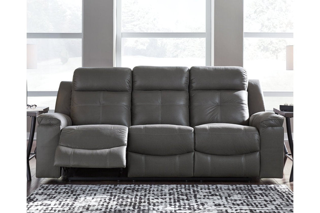 Jesolo Dark Gray Reclining Sofa - 8670588 - Lara Furniture