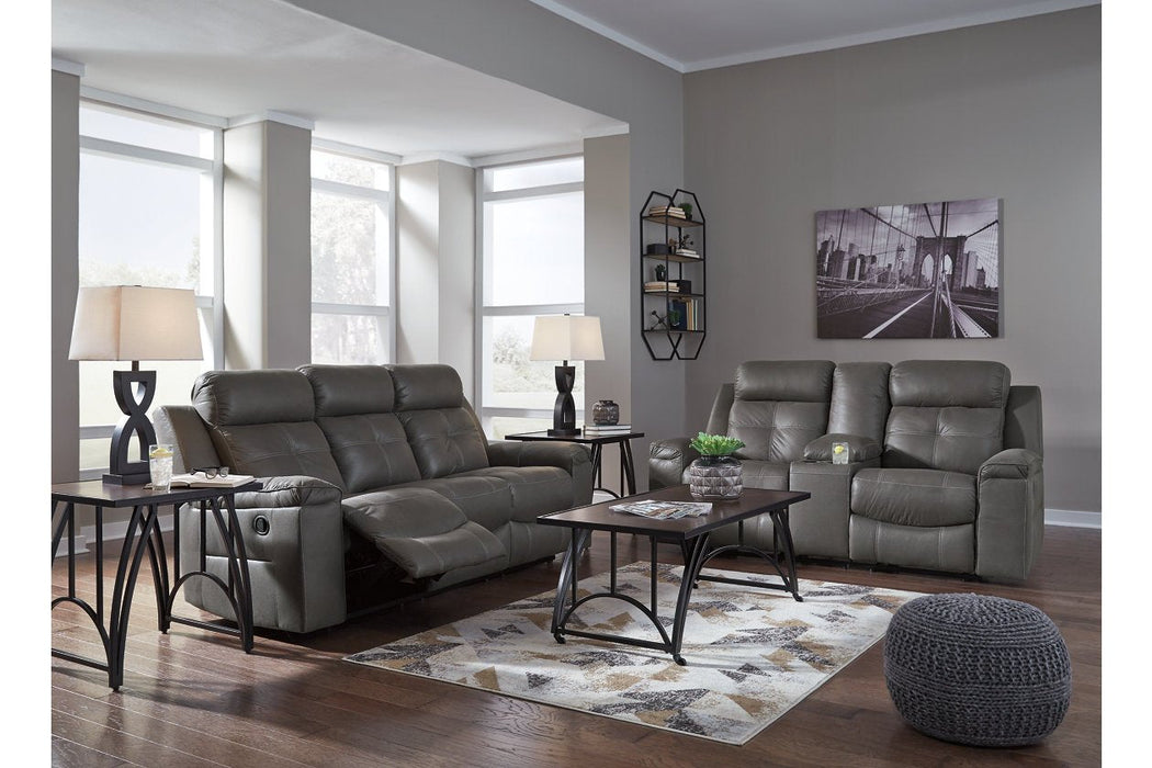 Jesolo Dark Gray Reclining Sofa - 8670588 - Lara Furniture