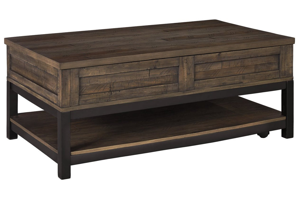 Johurst Grayish Brown Coffee Table with Lift Top - T444-9 - Lara Furniture