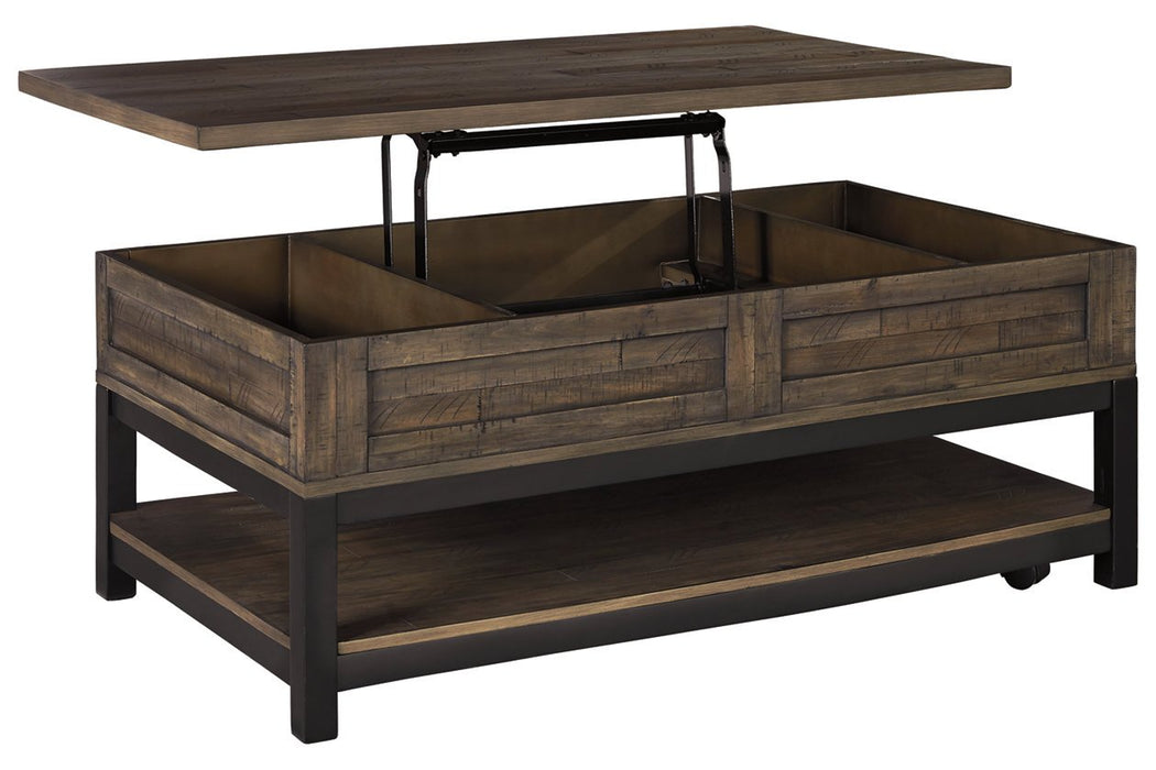 Johurst Grayish Brown Coffee Table with Lift Top - T444-9 - Lara Furniture