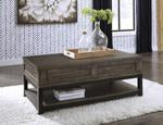 Johurst Grayish Brown Coffee Table with Lift Top - T444-9 - Lara Furniture