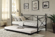 Jones Black Metal Daybed with Trundle - 4964BK-NT - Lara Furniture