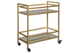 Kailman Gold Finish Bar Cart - A4000095 - Lara Furniture