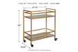 Kailman Gold Finish Bar Cart - A4000095 - Lara Furniture