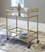 Kailman Gold Finish Bar Cart - A4000095 - Lara Furniture