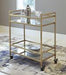 Kailman Gold Finish Bar Cart - A4000095 - Lara Furniture