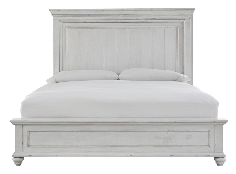 Kanwyn Whitewash King Panel Bed - Lara Furniture