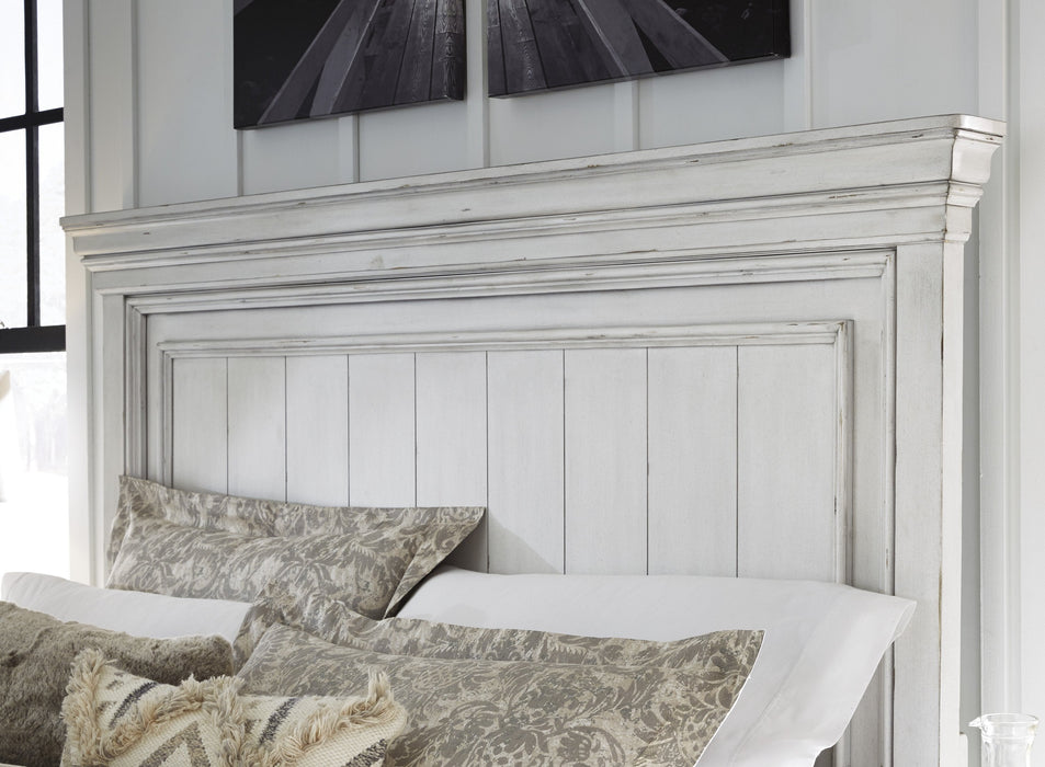 Kanwyn Whitewash King Panel Bed - Lara Furniture