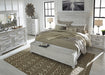 Kanwyn Whitewash King Panel Storage Bed - Lara Furniture