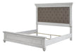 Kanwyn Whitewash King Upholstered Panel Bed - Lara Furniture