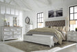 Kanwyn Whitewash King Upholstered Storage Bed - Lara Furniture