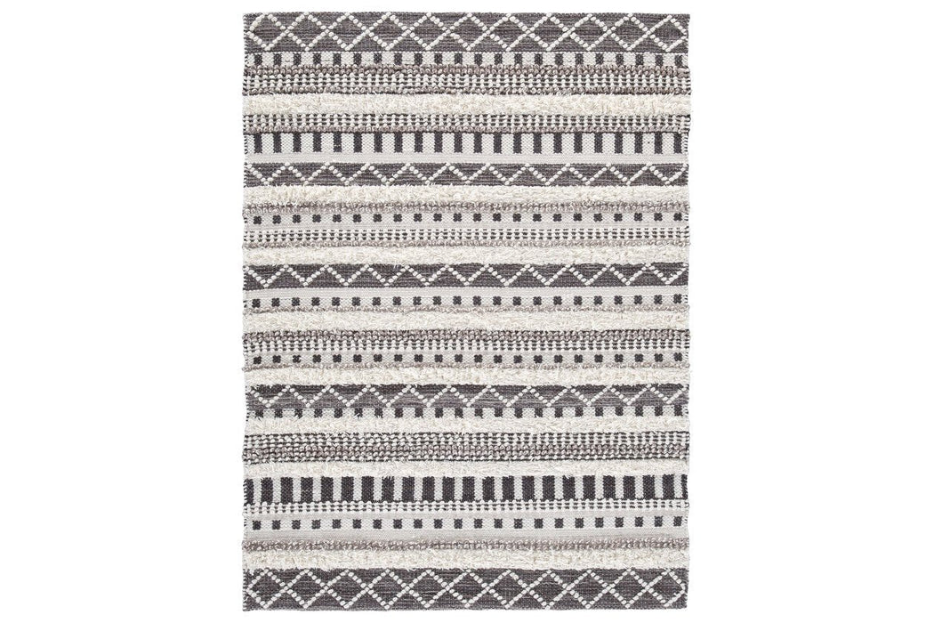 Karalee Ivory/Brown 5' x 7' Rug - R404442 - Lara Furniture