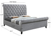 Kate Gray Upholstered Queen Sleigh Platform Bed - Lara Furniture