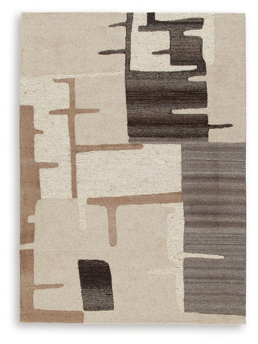 Kencher Beige/Brown Medium Rug - R406822