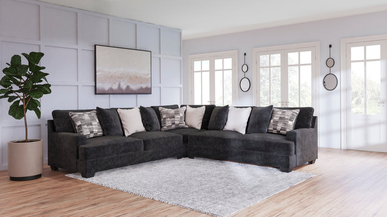 Lavernett Charcoal Sectional Set - Lara Furniture