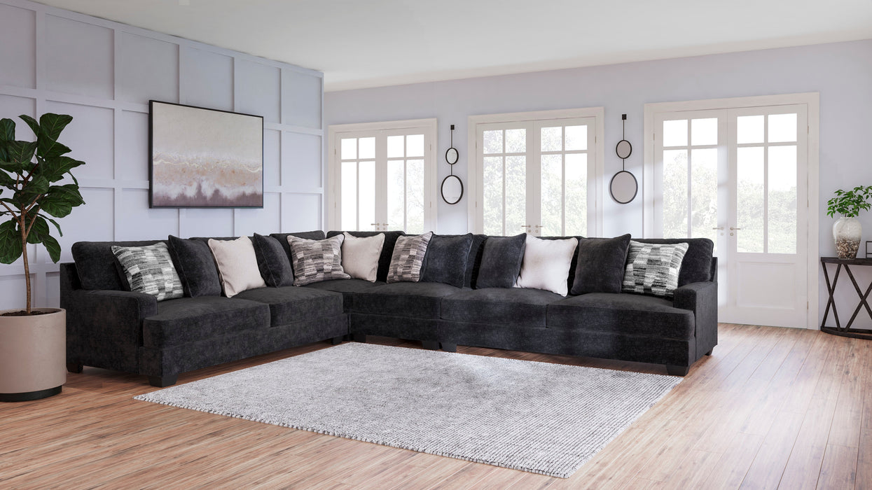 Lavernett Charcoal Sectional Set - Lara Furniture