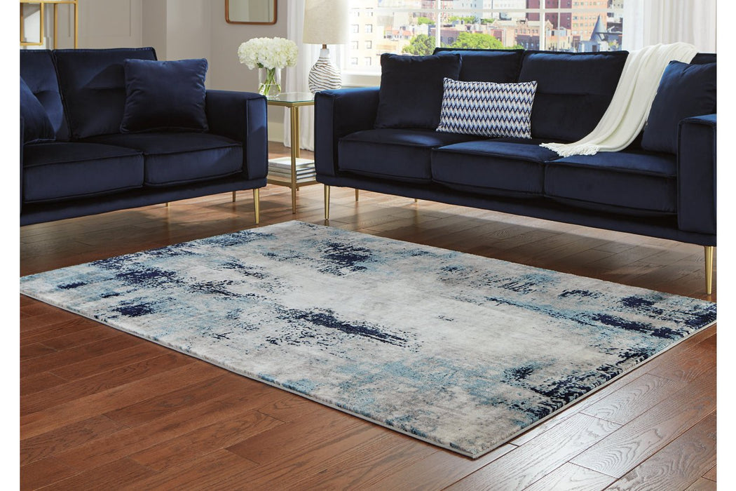 Leonelle Cream/Blue/Gray Medium Rug - R404872 - Lara Furniture