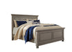 Lettner Light Gray King Panel Bed - Lara Furniture