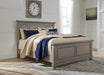 Lettner Light Gray King Platform Bed - Lara Furniture