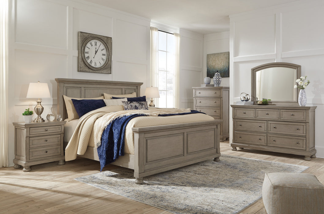 Lettner Light Gray Panel Bedroom Set - Lara Furniture