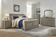 Lettner Light Gray Sleigh Bedroom Set - Lara Furniture