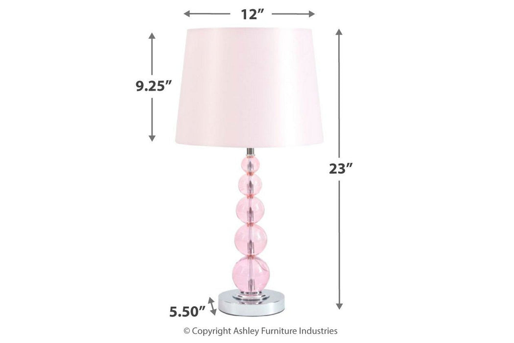 Letty Pink Table Lamp - L857664 - Lara Furniture