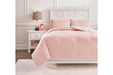 Lexann Pink/White/Gray Full Comforter Set - Q901003F - Lara Furniture