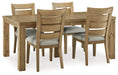 Light Brown Galliden Dining Table and 4 Chairs - PKG018637