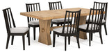 Light Brown Galliden Dining Table and 6 Chairs - PKG017099