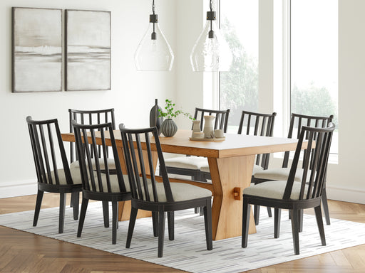 Light Brown Galliden Dining Table and 8 Chairs - PKG017100