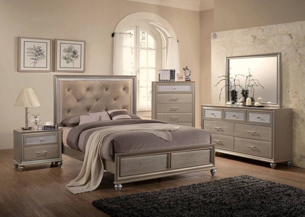 Lila Champagne Twin Panel Bed - Lara Furniture