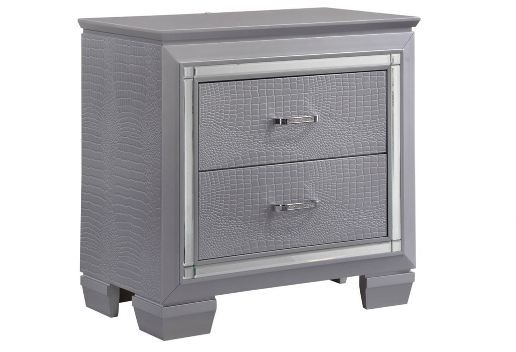 Lillian Silver LED Nightstand - B7100-2 - Lara Furniture