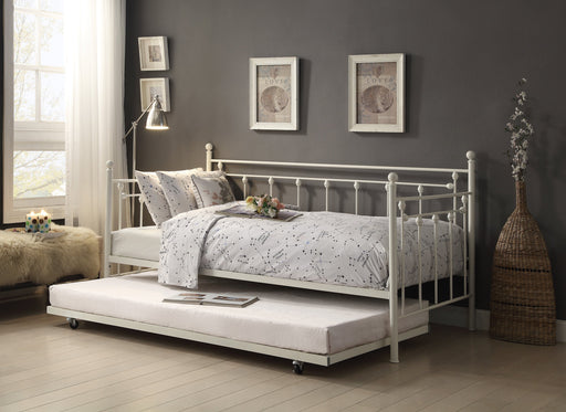 Lorena White Metal Daybed with Trundle - 4965W-NT - Lara Furniture