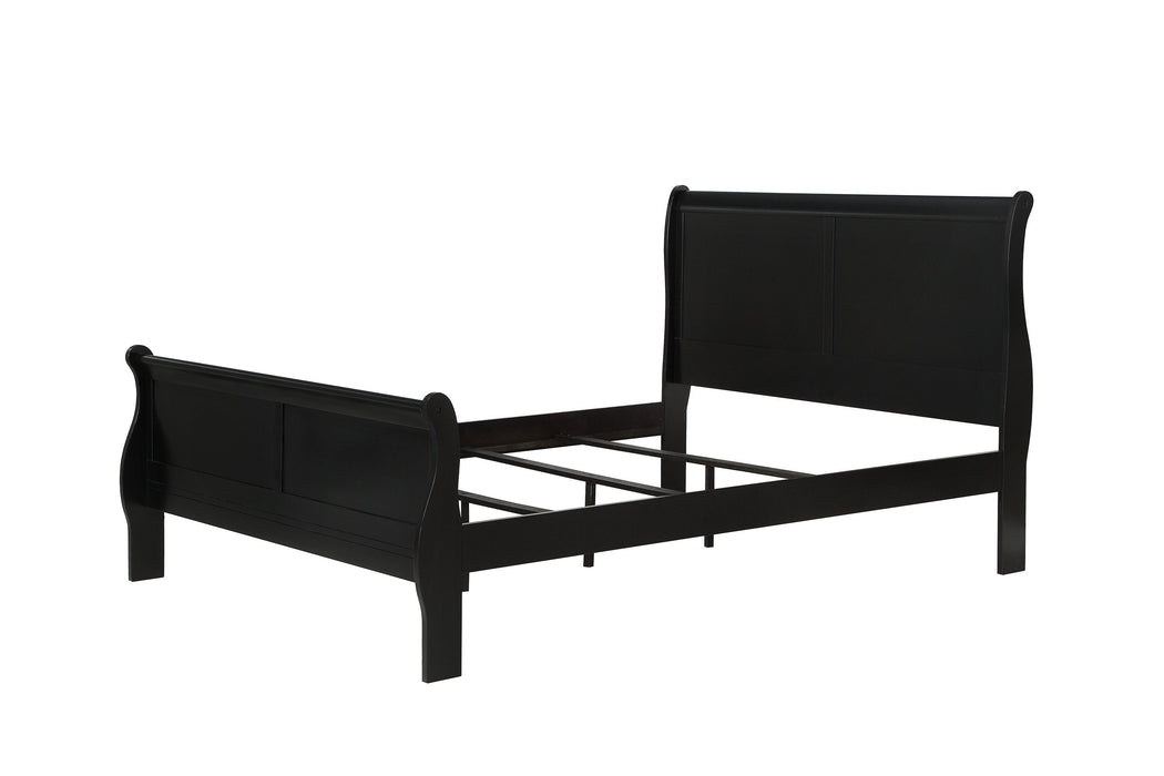 Louis Philip Black Full Sleigh Bed - Lara Furniture